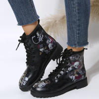 SP Nuevos Zapatos de Mujer, BOTAS Martin with Cordones de Invierno para Exterior, BOTAS de moda punk con Gráficos animados de Graphite con personalidad para Mujer. - details 3