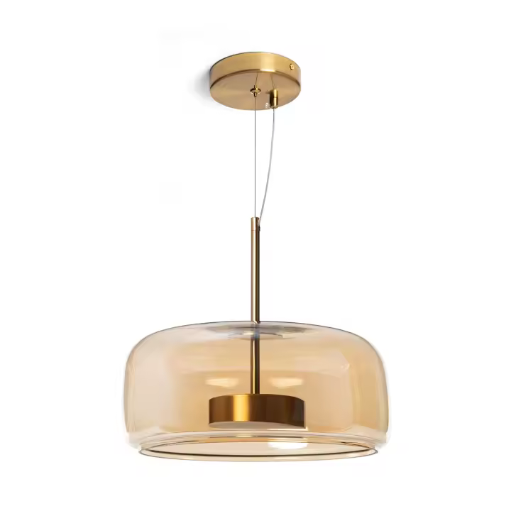 Ledkia Lámpara Colgante LED 7W Metal y Cristal Aba Ámbar - 1