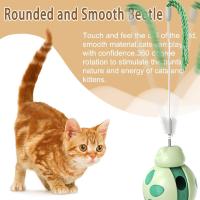 Juguete tambaleante, juguete interactivo de equilibrio para gatos, juguete con forma de escarabajo con juguete para gatos, juguete para gatos de interior, dispensador de bocadillos para que los gatitos hagan ejercicio y se aburran, alimentación de mascota - details 5
