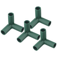 Conectores De Marco De Invernadero Plástico Verde 4Pcs 16mm Para Juntas De Paredes De Jardín Exterior Arco Iris DIY 3 Vías Adaptador De Estructura De Jardín - details 16