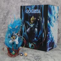 Figura De Acción Dragon Ball 28CM Ls Gogeta Kubei Fusión Super Saiyan Tres Cabezas Escultura Luminosa Modelo Estatua Adorno Regalo - details 4