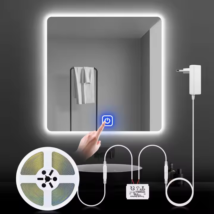 Espejo De Maquillaje Para Baño Con Bandeja De Luz LED 12V Para Escritorio Iluminación Dimmable Con Sensor Táctil Para Decoración - 1