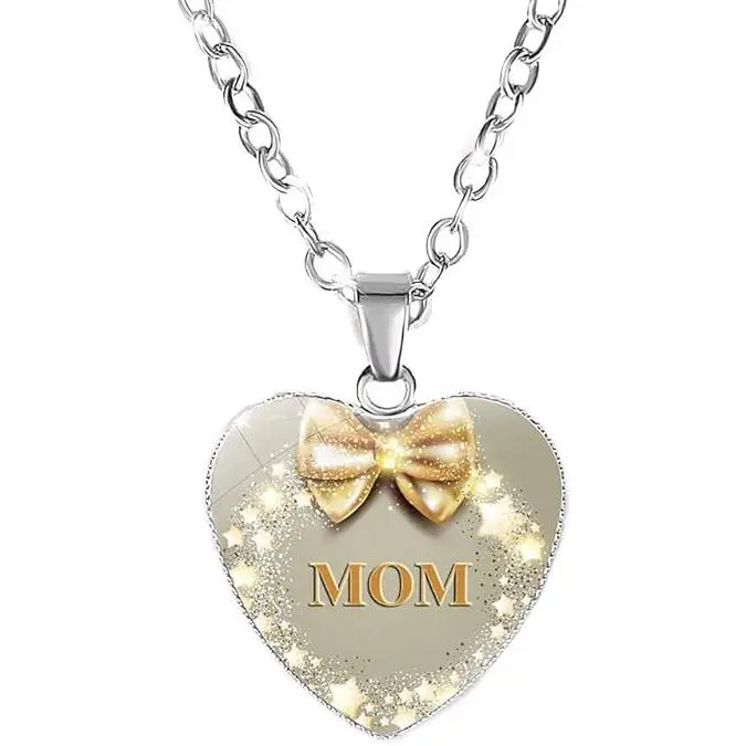 Feliz Día DE LA Madre Mamá Amor Corazón forma Collar - 1
