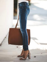 Nuevas Jeans Stretchy Para Niñas Cintura Alta Vintage Azul Mecánica Recta Casual Pantalones De Calle Con Botones Y Bolsillos - details 10