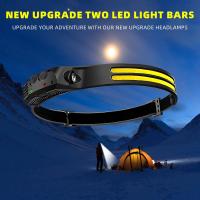 2PCS Lámpara Frontal LED Recargable 230° COB Brillante Para Cabeza Y Casco Rígido Para Adultos Luz De Bandeja USB C - details 0