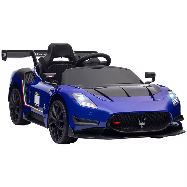 AIYAPLAY Coche Eléctrico para Niños de +3 Años Maserati GT2 Coche Eléctrico con Batería 12V Carro Eléctrico Infantil con Mando a Distancia Faros LED Bocina Música y Ruedas Auxiliares - 1