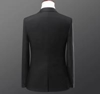 Traje De Negocios Slim-fit Para Hombre Con Chaleco De Solapa Sencilla Y Dos Botones Color Sólido Conjunto De 3 Piezas Moda Casual - details 4