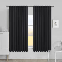 Cortinas Negras Para Sala De Estar Funcionales Y Termoaisentes De Seda Y Lino Doble Capa Con Encaje Moderno Para Dormitorio Y Oficina - details 15