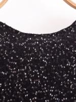 Vestido De Veludo Con Lentejuelas Sin Mangas Para Mujer Estilo Europeo Y Americano Cuello Redondo Sexy Y Club De Moda - details 7