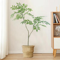 Planta Artificial De Bambú Grande 110cm Con Hojas De Nandina Verdes Falsas Para Decoración De Jardín Y Hogar Disponible En Tienda En Línea - details 2