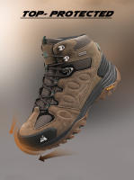 Botas De Senderismo HIKEUP Para Hombre Suela Antideslizante Alta Transpirables Impermeables De Cuero Sintético Y Malla Para Otoño E Invierno - details 5