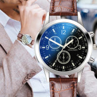 Reloj De Lujo De Cuarzo Con Dial De Acero Inoxidable Reloj Casual De Pulsera Material De Correa De Cuero Estilo Fashion & Casual - details 0