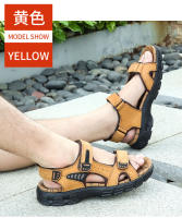Nuevos Sandalias Para Hombre Con Suela Gruesa Y Capa Exposada De Cuero Genuino Casual Ligeros Zapatillas De Moda Con Cierre De Correa Y Suela De Goma - details 14