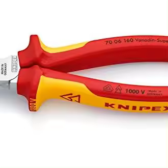 Alicate de Corte Diagonal Cromado Knipex 160 Mm - Corte Limpio de Alambres Finos - 1
