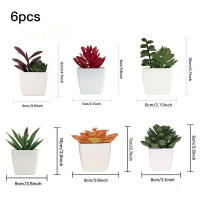 Juego De Macetas De Plástico Evergreen Para Decoración De Escritorio Y Oficina Estilo Suculentas Sin Mantenimiento Realista - details 11