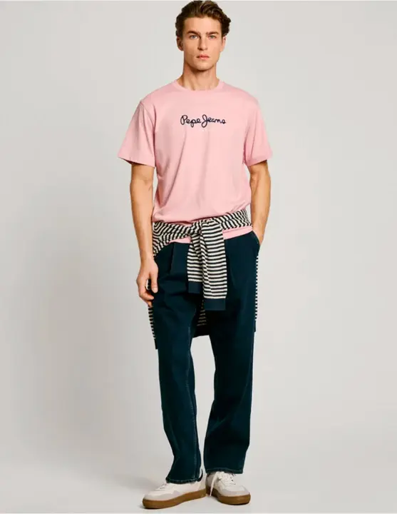 Camiseta Pepe Jeans Hombre Logo Eggo Pink Regular Fit PEPE JEANS - 1