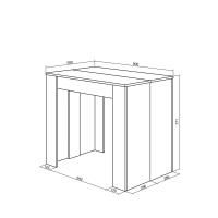 Skraut Home - Mesa Consola Extensible - Mesa Auxiliar - S III - Práctica y Versátil - Estilo Moderno - Fácil Montaje - 2 longitudes 58/222x90x77cm y 58/262x90x77cm - details 4