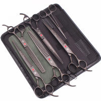 Juego De Tijeras Para Mascotas Azul 8" Incluye Tijeras Rectas Tijeras Curvas Tijeras De Afinado Y Tijeras De Corte (Z3005) Material Acero Inoxidable - details 1