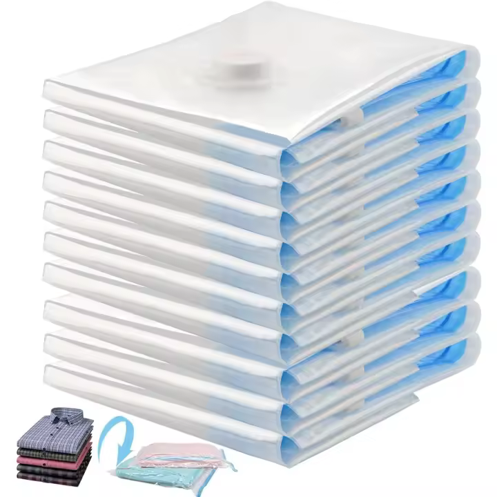 Bolsas Vacio Ropa Viaje Pequeñas 10 Piezas 60x40cm Vacuum Storage Bags Bolsas Almacenaje Ropa Vacio Ahorro de Espacio para Guardar Ropa,Ropa De Cama,Almohadas,Mantas,Edredones,Juguetes De Peluche - 1