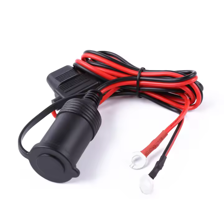 Conector De Enchufe De Coche DC 12V 24V Adaptador De Enchufe De Cigarrillo Para Camiones Y Motocicletas Con Cable Y Fusible De 10A - 1