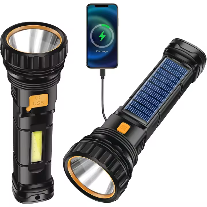El interior solar LED recargable por USB, 1200 mAh, resistente a Agua IPX4, 3 Modos, portáthil, Luz de trabajo, ideal para ciclismo, camping y montañismo. - 1