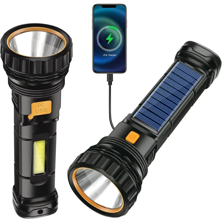 El interior solar LED recargable por USB, 1200 mAh, resistente a Agua IPX4, 3 Modos, portáthil, Luz de trabajo, ideal para ciclismo, camping y montañismo. - 1