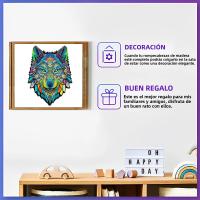 Puzzle De Madera Con Patrón De Lobo Único Juguetes Educativos Para Adultos Y Niños Manualidades DIY Regalos Para Fiestas - details 0