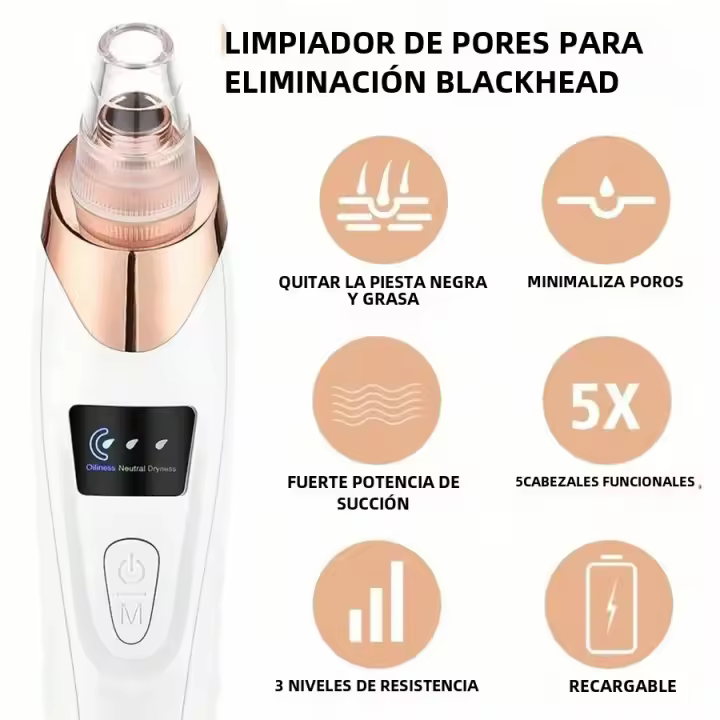 Limpieza Profunda De Melo Máquina Exterminadora De Puntos Negros Eléctrica Limpiador De Poros Apto Para Todas Las Eades Herramienta De Cuidado Facial - 1