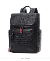 Mochila De Cuero Auténtico Crocodilo Para Laptop De 15.6 Pulgadas Hombres Viaje Impermeable Grande Para Adolescentes Escuela Bolsa De Viaje Preppy Style - details 15