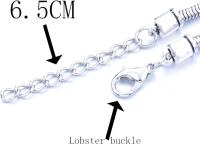 Pulsera de mujer, pulsera de cadena de acero inoxidable con colgantes de perlas y cristales. - details 1