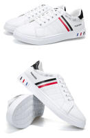 Zapatos Para Hombre Blanco Moda 2024 Cuero Cómodo Casual Planos Tallas Grandes Jóvenes Escuela Patinaje Zapatillas - details 9