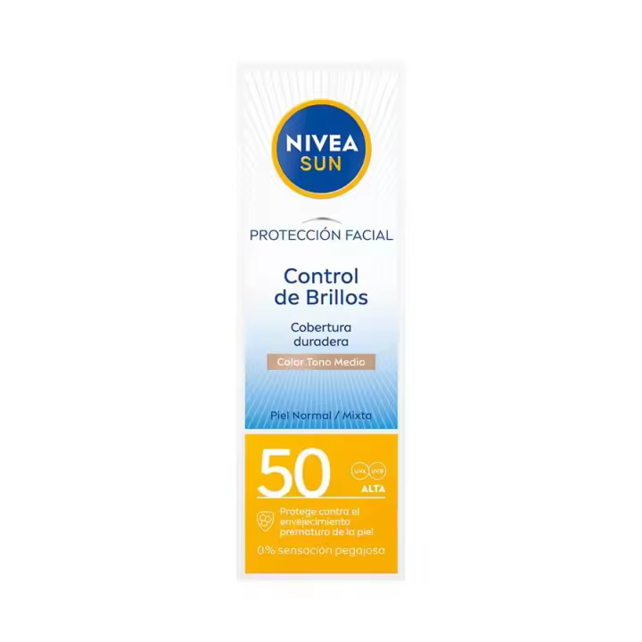 NIVEA Sun Control de Brillos Protección Facial Tono Medio SPF 50【ROUA】 - 1