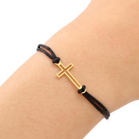 Pulsera De Acero Inoxidable Gótica Con Cruce Hollow Y Cordón Rojo Negro Para Mujer Pulsera De Moda Con Encanto Joyería Regalos - details 11