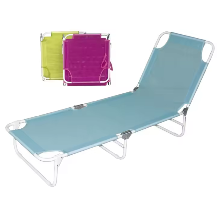 Tumbona Metal Varios Colores Plegable 186x56x23cm para Exterior - 1