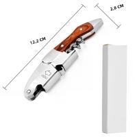 Abrigo De Vino Profesional De Acero Inoxidable Con Estuche De Cuero Cortador De Película Y Abrebotellas Para Amantes Del Vino - details 6