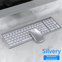 Jomaa Teclado Y Ratón Inalámbricos Ultrafinos USB 2.4G + Bluetooth Recargables Con Funciones Multimedia Para Oficina Doméstica - details 0