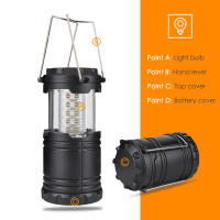 Lámpara De Tenda LED 30LED Impermeable Luz De Camping Potenciada Por 3*Batería AA Luz De Emergencia Portátil Lanterna Trabaja Ilumina Flashlight - details 5