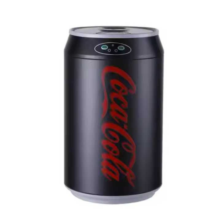 ORION91 Papelera o Cubo Basura Ø24cm x 40cm 10L Tapa Con Sensor Inteligente Oficina Teletrabajo Coca Cola Negro Mate - SpazioLuzio - 1