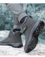 Botas De Invierno Para Hombre De Algodón Con Veludo Cálido Impermeables Antideslizantes Resistentes Al Desgaste Deportivas Al Aire Libre Botines De Nieve Con Cierre De Correas Y Suela De TPR - details 10