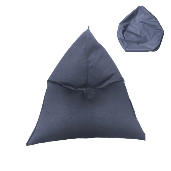 Rebecca Furniture Funda Puf Pera Funda Vacía Cremallera de Poliéster Azul 50x110x130 - 1