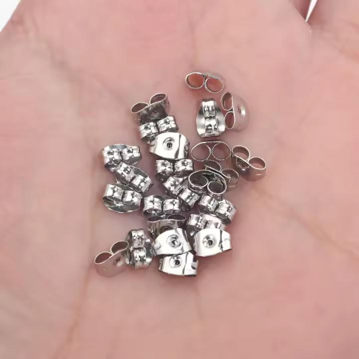 100pcs Aros De Mariposa Para Pendientes Seguridad Alérgica Acero Inoxidable Cierre De Oreja Para Pendientes De Estilo - 1