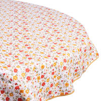 Cofan Mantel Redondo Antimanchas Resinado | Estampado de Florecillas | Materiales: 50% algodón y 50% poliéster | Fácil de limpiar | Diámetro: 1,40 m - details 1