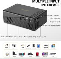 Mini Proyector Portátil HD 1080P Proyector de Vídeo de PelículasCompatible Con HDMI/USB/AV/Tarjeta de Memoria/5V-2A Mini TV Regalo de Navidad Genial Para Umbres y Mujeres - details 1