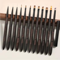 Pincel De Dibujo Para Manicura Y Pintura En Gel UV Con Mango Redondo De Madera Sandalo Uso Para Extensión Y Gradientes - details 0