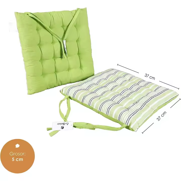 Cojín Acolchado para Silla en Algodón y Poliéster 37 x 37 cm - Decoración Hogar - Ideal para Sillas de Cocina, Comedor, Jardín - 1