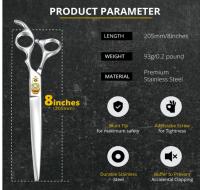 Tijeras profesionales para mascotas de 8 pulgadas Dream Reach, con mango ergonómico y mano ambidiestro, 440C tijeras de piel de acero inoxidable para el corte de perros y gatos 🐕🐕🐕 - details 4