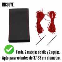 Banner - Funda para volante lisa con Agujas e hilo rojo