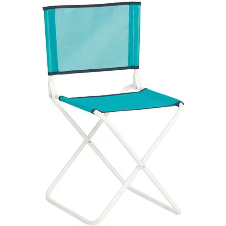 Taburete Alco con Respaldo 635B/30 - Silla Acero Lacado - Tela de Fibreline - Plegable - Medidas 37x37x74 Cm - 1