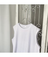 Camiseta De Hombre Sin Mangas De Color Sólido Casual Con Cuello Redondo Absorbente De Sudor Para Deporte En Verano - details 21