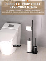 Cepillo De Inodoro Para Baño Con Caja De Algodón Mojado Y Soporte De Papel De Arroz Integrado Antihumedad Material De Hierro Y Plástico - details 13